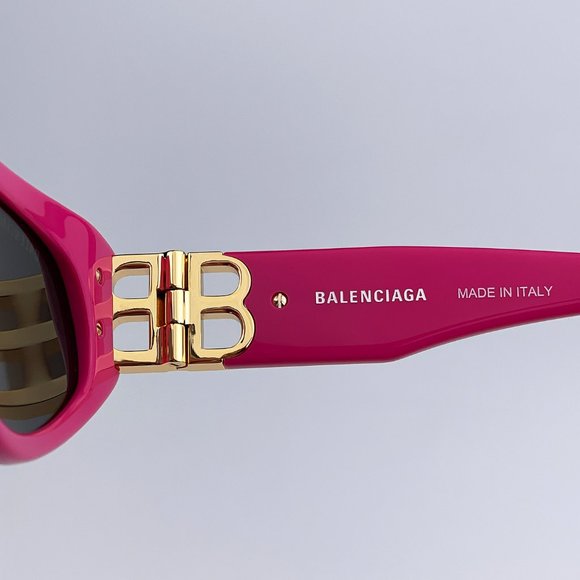 Balenciaga BB0095S 006 BRAND NEW Sunglasses Pink Gold Logo Grey Cat Eye Unisex main image 7